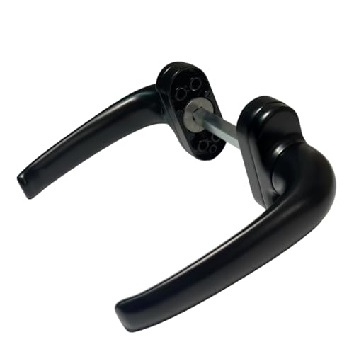 Sivenci - Ensemble de Poignées de Porte en Aluminium | Poignée Rosette | Carré de 8 mm | Manivelle Réversible | Laqué Noir