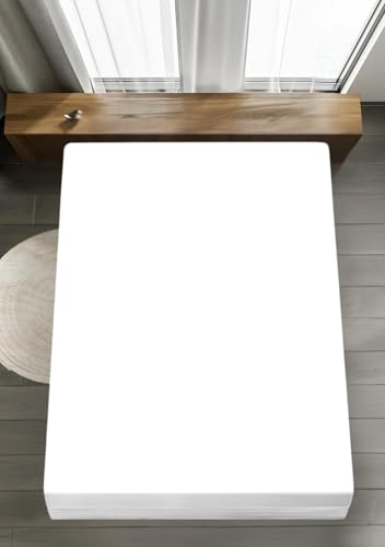 Drap-housse coton 120x200 blanc qui ne s'arrache plus du lit