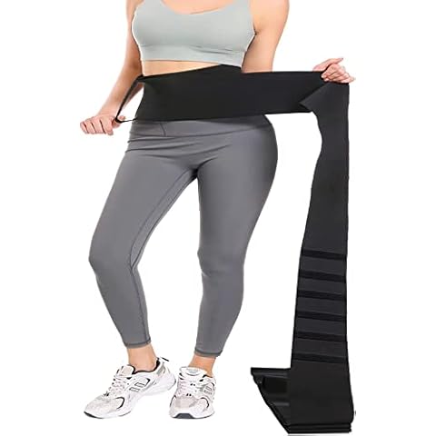Snatch Me Up Wrap Bandage,Adjust your Snatch Waist Trimmer Tummy Sweat Wraps Belt for Women,Belly Body Shaper Compression Wrap,Gym Accessories, Size 13.1ft, Black Cover