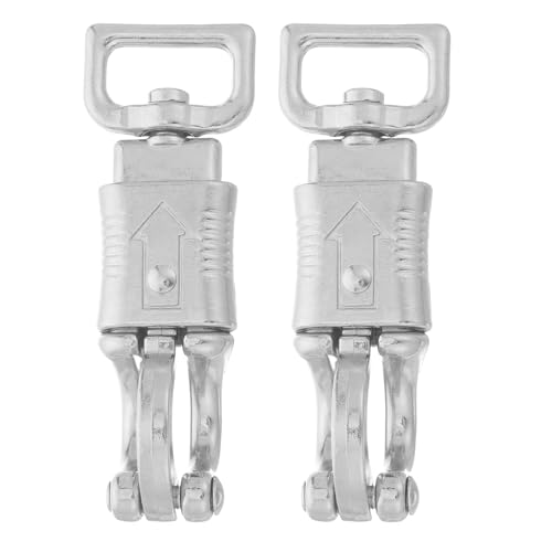 OUNONA 2PCS Nickel Plated Quick Release Panic Snap with Fixed-Eye, Panic Snap Quick Release Paracord, Industrial Grade for Get Back Riding Silver