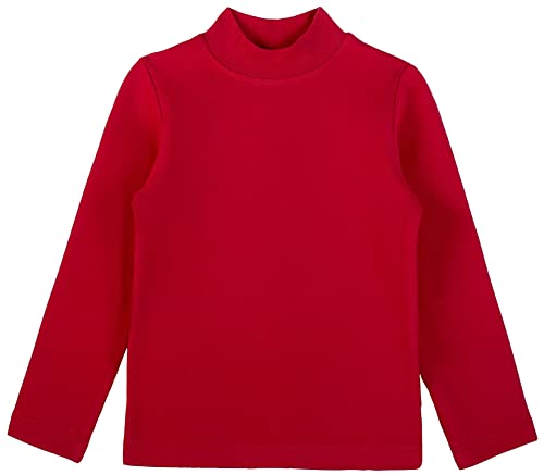 Image of Lilax Girls' Basic Long Sleeve Mock Turtleneck Cotton T-Shirt