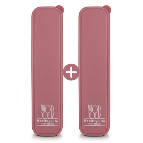 Porta Talheres Para Marmita Individual Portátil - Kit c/ 2 Porta Talher c/Tampa | Bolsa, Organizador, Estojo p/Garfo Faca Colher, Trabalho, Escola, Academia, Viagem - Adulto, Infantil, Feminino