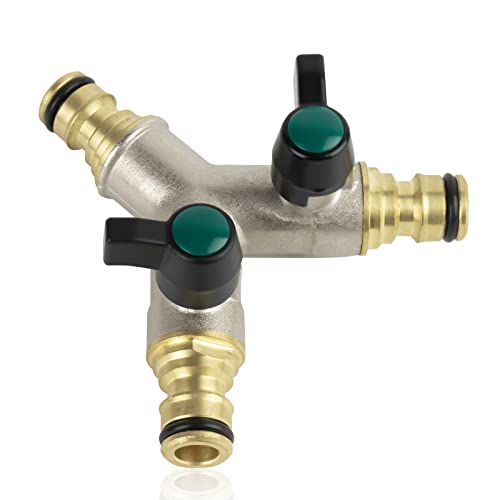 Hydrogarden 2 Way Garden Water Pipe Connectors Pipe Adapter 2 Way Garden Hose Splitter Y Shape Water Diverter Adapter Switch Valve - Image 4