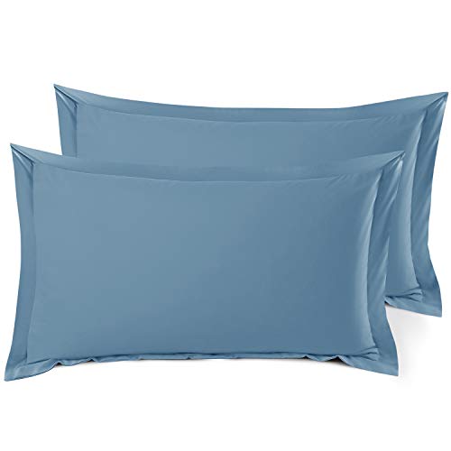 Nestl Soft Pillow Shams Set of 2 - Double Brushed Microfiber Pillow Covers - Hotel Style Premium Bed Pillow Cases, King 20"x36" - Blue Heaven