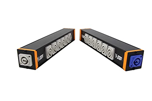 V-Show 6 Port Powercon Power Distribution Output Box, Black Stage Light Accessory （1Pc #TOP1
