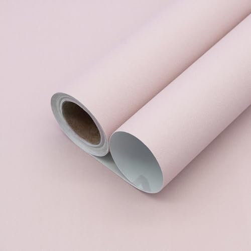 Image of Yancorp 16 inchx394 inch Matte Pink Contact Papaer Peel and Stick Wallpaper Vinyl Wrap Countertop Wallpapers Waterproof for Cabinets Drawers Bedroom Kitchen Self-Adhesive Wallpaper