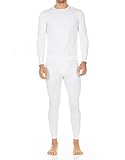 Thermajohn Men's Ultra Soft Thermal Underwear Long Johns Set with Fleece Lined (Large, White)