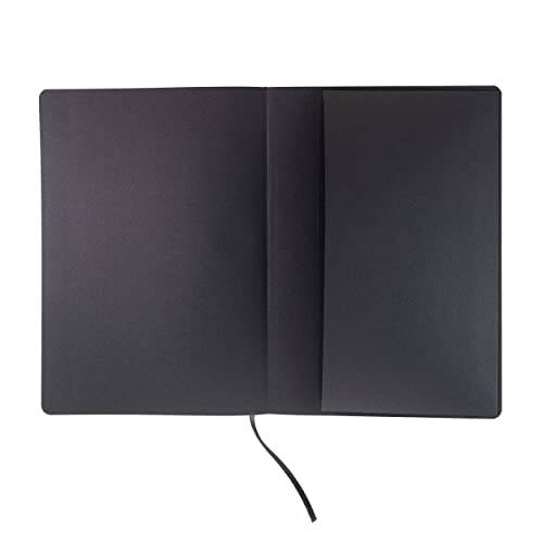 Fabriano Ecoqua Plus Stitch Bound Dot A4 Black carnet ouverture à plat