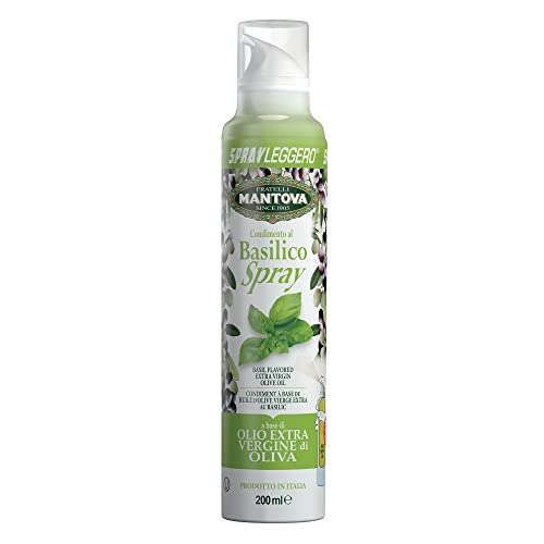 Aceite de Oliva Virgen Extra Sabor Albahaca 200 ml – Pulverizador Aceite Cocina Antigoteo en Spray...