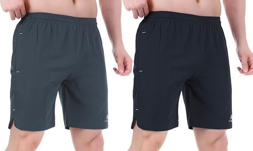 Image of Sports Shorts for Men, Athletic Running & Gym Shorts with Zip Pocket, Regular Fit Training Shorts