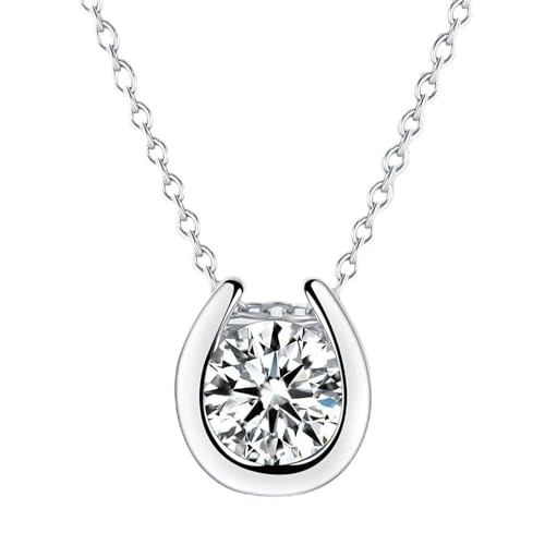 Pendentif moissanite 1ct en argent 925, le cadeau idéal pour femme d-color