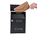Produktbild Haoooan Brifkasten Schwarz Abschlussbarer Briefkasten for Gartenbüro Wandhalterung Edelstahl Rain Prooption Postfach Hanging Post Mail Box