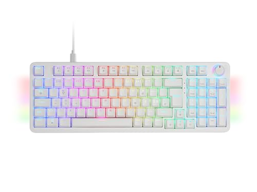Mars Gaming MKPRO, Teclado Mecánico Gaming Completo, RGB Chroma, Switches Hot-Swap Mecánicos, Antighosting, Rueda de Control, Software Avanzado, Multiplataforma, Switch Silent, Portugués, Blanco