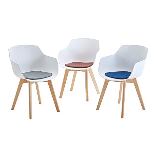 DORAFAIR 4er Set Stuhlkissen Leinen Eckig Sitzkissen Sitzauflage Gepolstert für Stühle in Haus und Garten, 39 x 38 x 1.7 cm, Grau - Image 7
