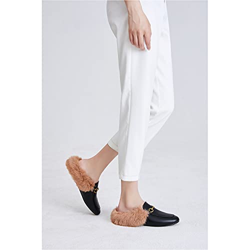 Vertundy Women's Mules Low Heel Flats Leather Slip On Backless Sandals For Girls Lady Work Slides #TOP4