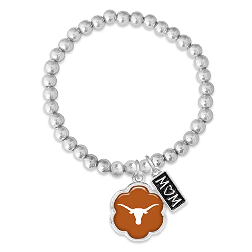 Texas Longhorns Hazel Mom Charm Bead Stretch Bracelet Jewelry Gift UT