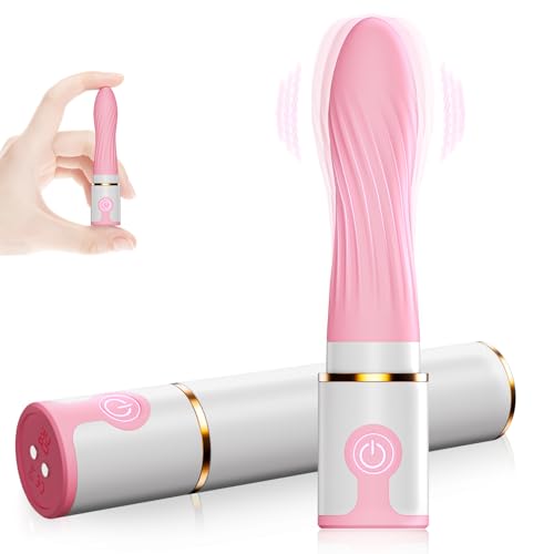 Lipstick Bullet Vibrator Sex Toys - Mini Discreet Adult Toys for Nipple G Spot Clitoral Stimulator Super Soft & Rechargeable Finger Vibrator with 10 Modes (White)