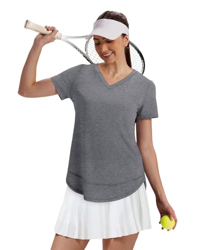 XIEERDUO Womens Workout Tops Short Sleeve Shirts Sun Protection UPF 50+ Quick Dry Outfits for Hiking Running V Neck S-3XL - Image 5