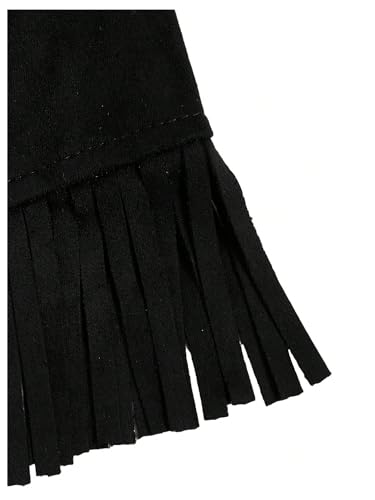 Image of Verdusa Girl's Faux Suede Tassel Vest 70s Hippie Cardigan Cowgirl Fringe Jacket