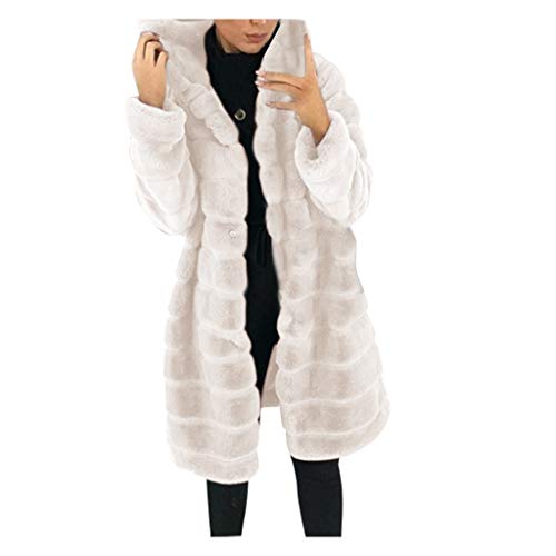 Abrigo Clásico Mujer Crema Faux-' Cálido Gilet Body Women's Coat S Abrigo, beige, S