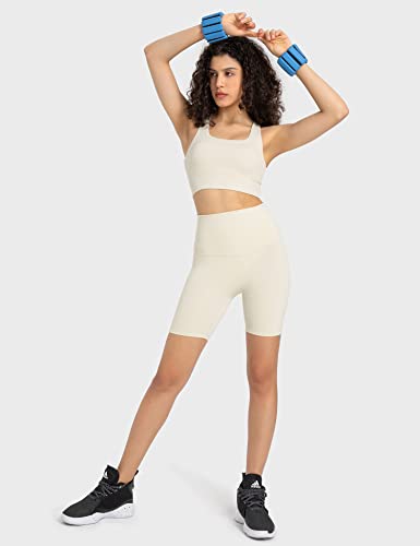 Loovoo Sports Bras For Women High Support White Crop Top With Removable Pads Racerback Tank Tops White S #TOP4