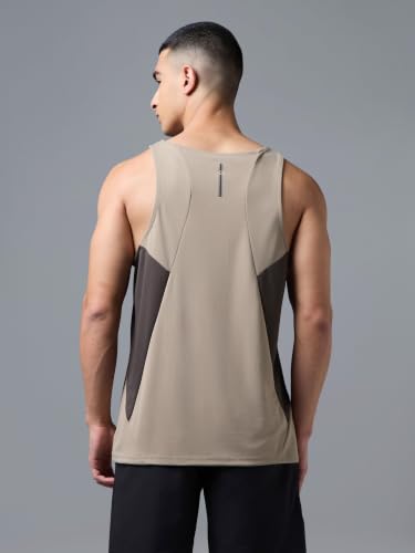 Image of TECHNOSPORT Men's Solid Slim Fit Scoop Neck Sports Innerwear Vest with TECHNOCOOL+ Quick Dry Anti Odour Anti Microbial 2 Way Stretch Soft & Smooth Activewear