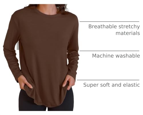 Image of Trendy Queen Womens Oversized Long Sleeve Shirts Fall Tops 2026 Basic Tees