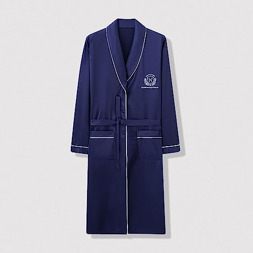 bathrobe Spring Summer Ice Silk Thin Men Bathrobe Casual Shower Robe Smooth Satin Comfortable Soft unisex-adult2