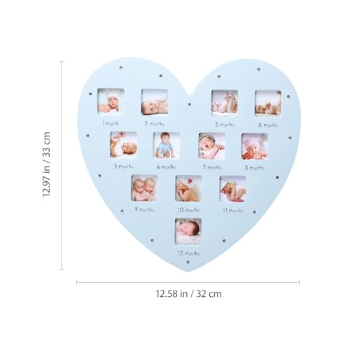 Cadre photo 12 mois bébé lumineux de cœur 335x32 cm Mikinona pour mur