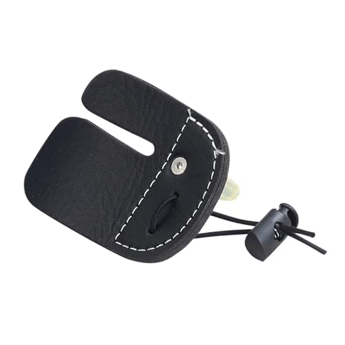 COOLHIYA Adjustable Archery Finger Guard with Double Leather and Lint Lining Finger Bow Protector for Practice Thumb Protection Comfortable Fit for Target Shooting