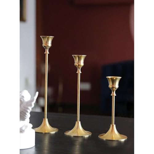 Bougeoirs vintage dorés support de base de parfum pour table basse - 5