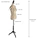 Female Dress Form Mannequin Body Torso Stand with Adjustable Height Stand Dress Form for Display or Decoration, Brown