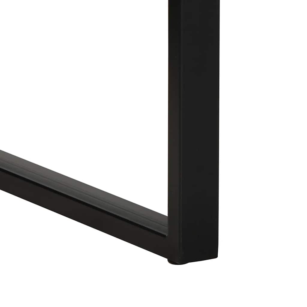 Hothingwell Biurko z litego drewna mango 100x50x75 cm | Metalowe nóżki, duża przestrzeń do przechowywania, do gabinetu lub biura