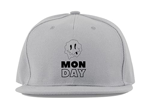 Casquette de baseball visière plate en coton premium gris Monday Mess aux finitions soignées