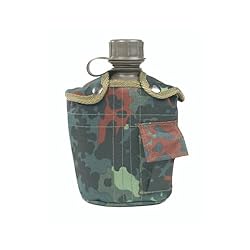 Mil-Tec Botella-14505021, Hombre, Camuflaje, Talla...: US BOTELLA DE CAMPO KST.IMP.1LTR M.HÜ.FleckTARN Material de alta calidad Ligero y duradero Alta calidad Muy buena calidad