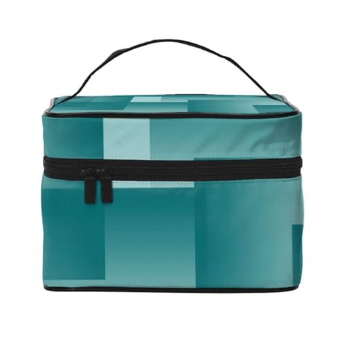 化粧ポーチ 大容量 コスメポーチ メイクポーチ ティールグラデーションブロックの任意の色 持ち運び 機能的 大容量 防水 小物入れ 軽量 出張 旅行 ポーチ レディース 収納ポーチ 化粧品収納 厚さ23cm *幅17cm *高さ16cm