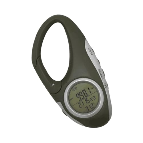 HYTROVE 登山用カラビナ付き手持ち高計 気圧計 温計 多機能ポータブル気象計天気予報対応耐久素材