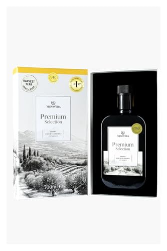 NVG NOVAVERA Premium High Polyphenol Rich Olive Oil(Up to 750 MG/KG), USDA Organic Drinking Extra Virgin Olive Oil, Evoo World Ranking Top 1, Low Acidity, Early Harvest, Cold Pressed, 16.9 oz