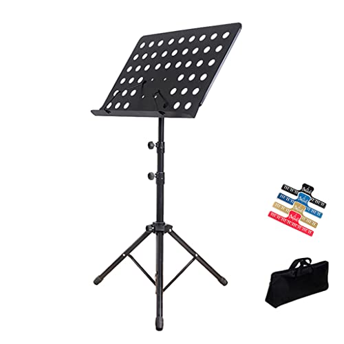 BLACKK Atril Musica Soporte para partituras de Doble Uso, Soporte para Libros de Escritorio con Bolsa de Transporte portátil, Clip para partituras de lámpara, Soporte para Tableta y Libro bíblico Cover