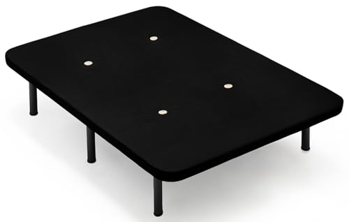 habithor - Base Tapizada 3D Color Negro Fabricada con Estructura de Acero Reforzada | Patas Cilíndricas Incluidas | Altura Final 37 cm | Medida: 135x190 cm | Fabricado en España
