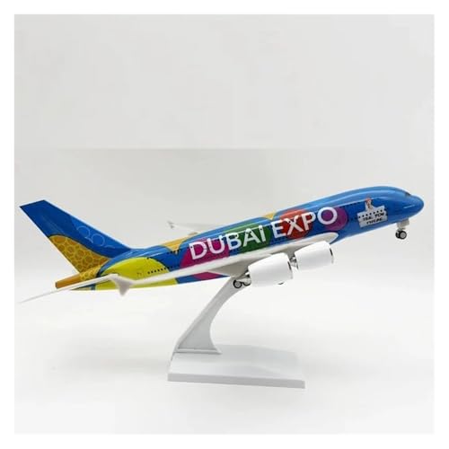 Maquette A380 1:400 de 30cm avec livrée Dubai Expo pour collectionneur d'aviation miniature
