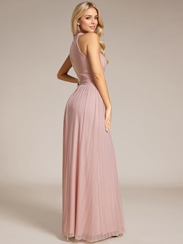 Image of Ever-Pretty Women's Glitter Halter Sleeveless Formal Dresses Evening Gowns Pleated A-line Wedding Guest Dress 41961