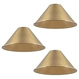 Kira Home 14' Industrial Metal Cone Replacement Shades, 1-5/8' Fitter Opening for Threaded Medium Base Socket, 6.75' x 14.25', Cool Brass Finish, 3-Pack