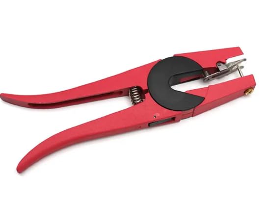 Pinza Universali per Applicazione Marche Auricolari Rossa Modello 'IABTAG', Acciaio Inossidabile, per Suini, Bovini, Bufalini, Ovi-caprini