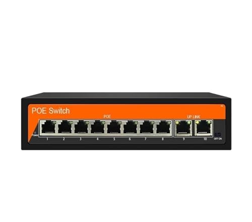 48V 8/16-port POE Switch Ethernet 10/100Mbps 802.3af/at(8 Ports PoE)