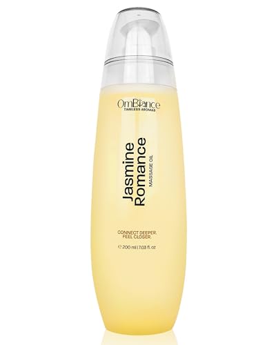 OmBiance Aceite de masaje relajante y sensual para terapia masaje - Aceite corporal perfumado - Loción para el cuerpo hidrata y cuida la piel - Aceite para parejas (Jazmín Sensual Relajante)