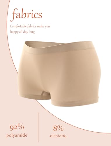 Image of ALL OF SHE Boy Shorts Underwear for Women Full Coverage Boxer Briefs Soft Seamless Panties Lingerie Under Dress Booty Shorts