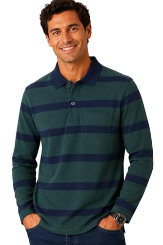 Image of SANE ORIGINALS Men's Full Sleeve Polo T-Shirt with Pocket, Premium Cotton Blend Collar Neck Tee
