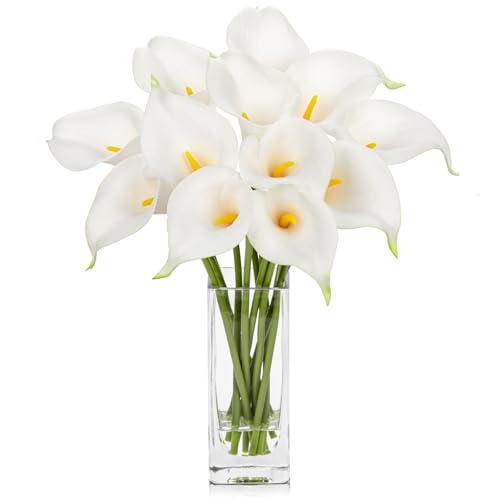 DILATATA Fake Flowers in Vase 12“ Artificial...