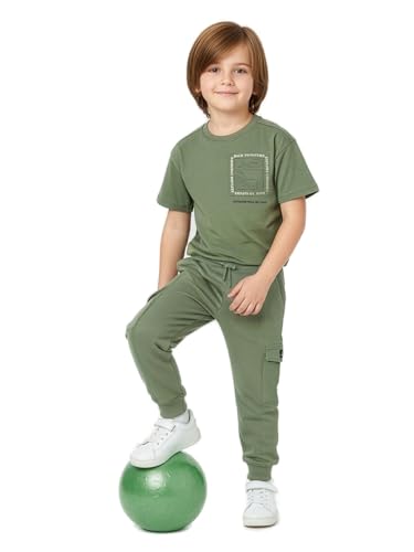 Image of Max Boy's Cotton Textured Cargo Joggers